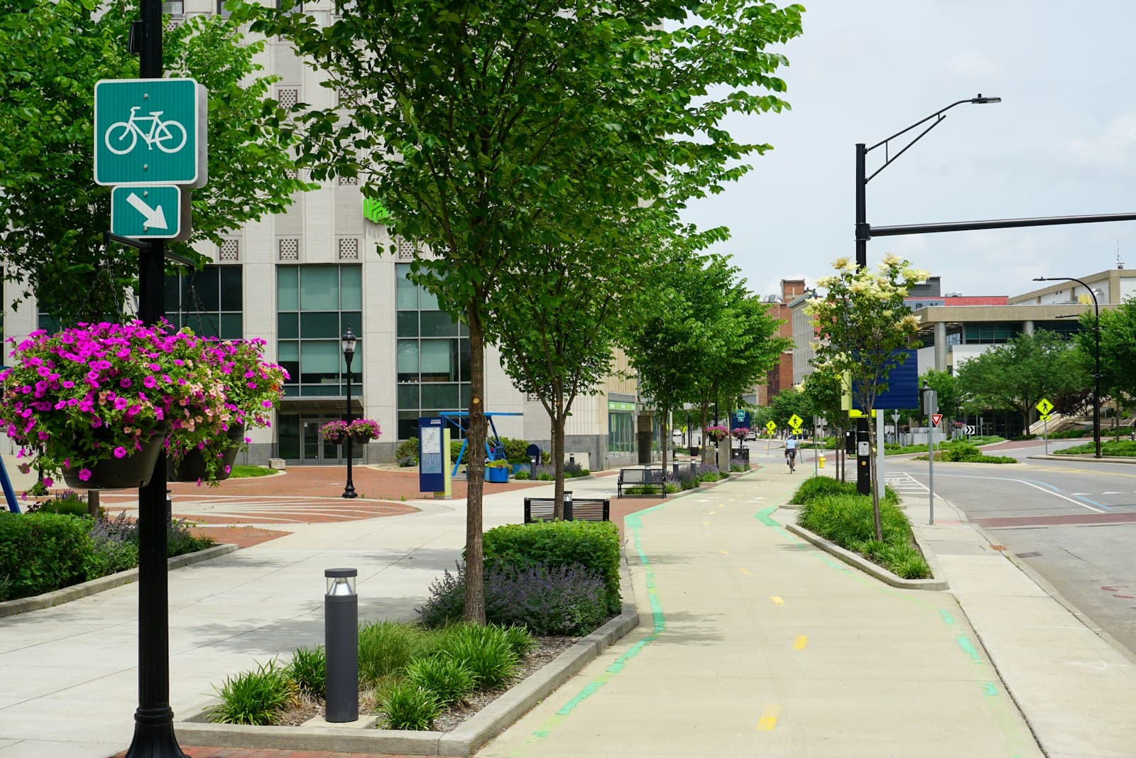 Akron, Ohio cityscape and street view